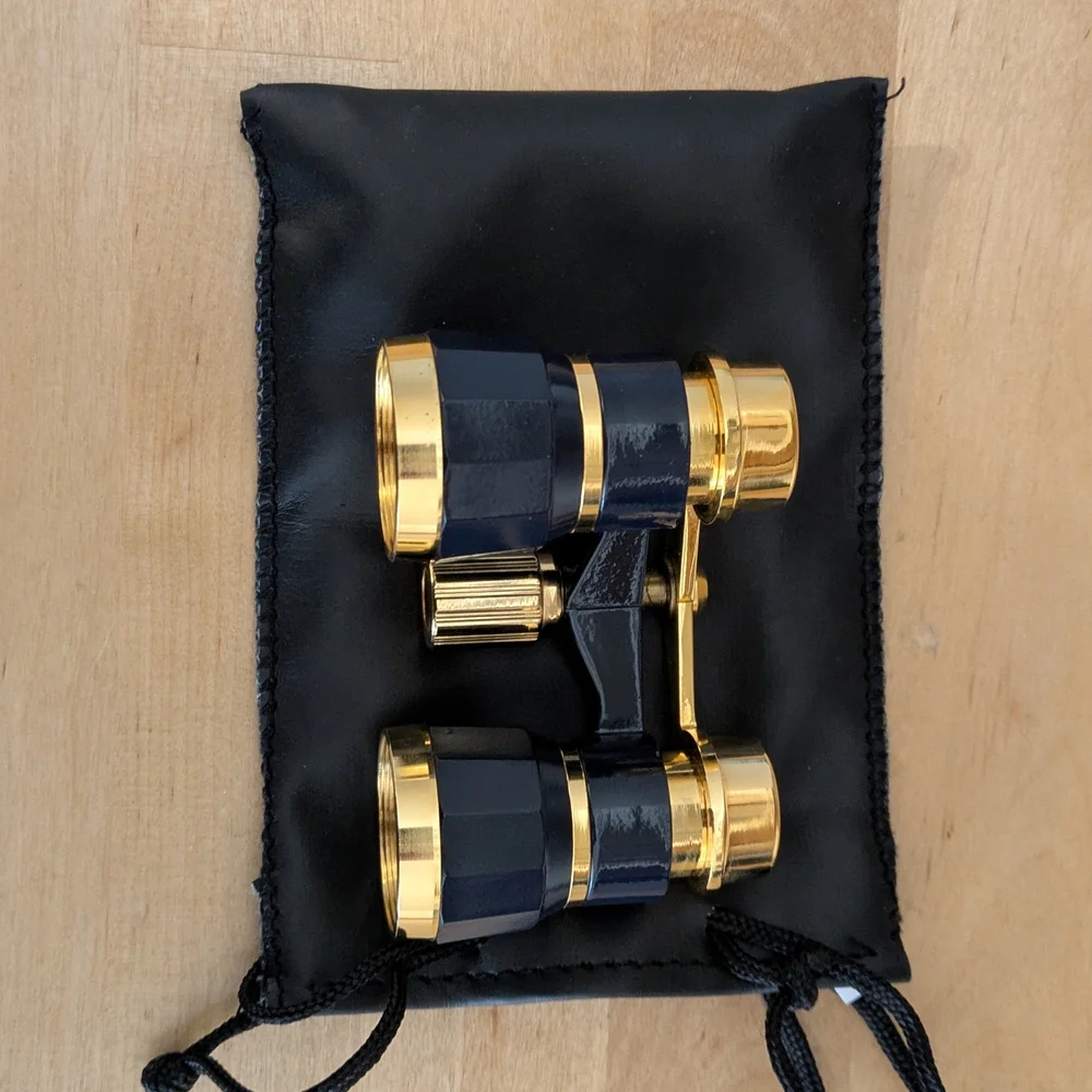 Elegant Black and Gold Binoculars
